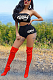 Fashion Solid Color Letter Print Strapless Short Sets TC070