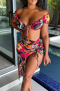 Euramerican Women Summer Print Sexy Two-Piece QL1011
