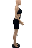 Sexy Sling Hollow Out Smoke Plait Mini Dress PQ8042
