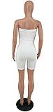 White Off Shoulder  Romper Boat Neckline Jumpusit AMX6004