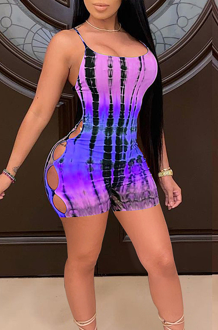 Euramerican Digital Print Sexy Sling Backless Dress YYF8211