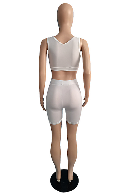 Fashion Casual Pure Color Sport Vest Short Sets TC076