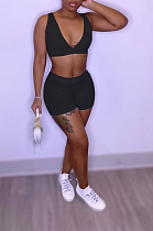 Fashion Casual Pure Color Sport Vest Short Sets TC076