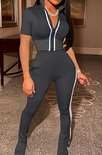 Euramerican Pure Color Spliced Sports Casual Sets ARM8285