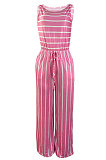 Stripe Knotted Strap Sleeveless Wide Leg Jumpsuits TL6568