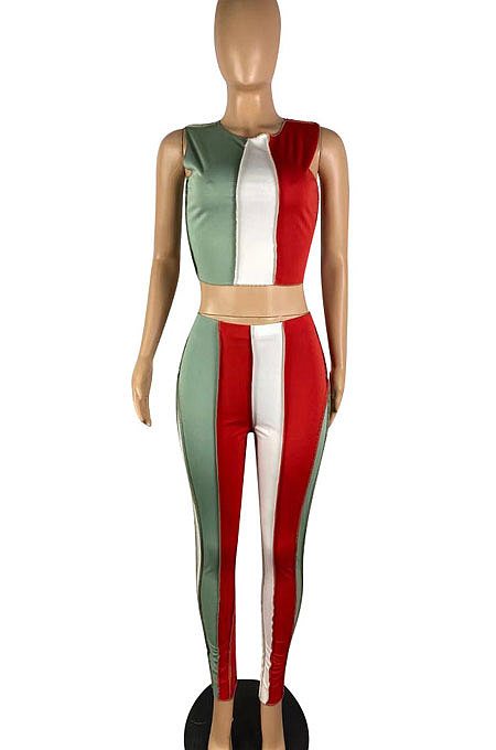 Casual Women Multi Spliced Pants Sets TL6577
