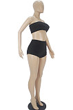 Fashion Sexy Pure Color Korea Velvet Chest Wrap Shorts Sets SDD9509