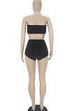 Fashion Sexy Pure Color Korea Velvet Chest Wrap Shorts Sets SDD9509