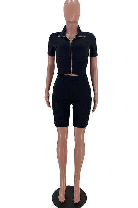 Euramercan Pure Color Sports Short Sleeve Shorts Two-Piece ARM8287