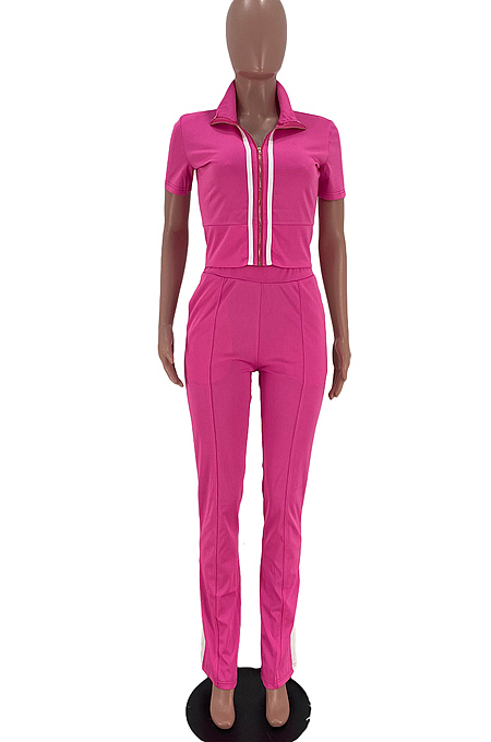 Euramerican Pure Color Spliced Sports Casual Sets ARM8285
