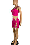 Pure Color Knotted Strap Shorts Sets TL6585