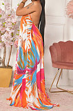 Sexy Casual Printing Halter Neck Sleeveless Long Dress SDD9510
