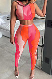 Trendy Net Yarn Irregularity Spliced Sleeveless Two-Pieces ED8386