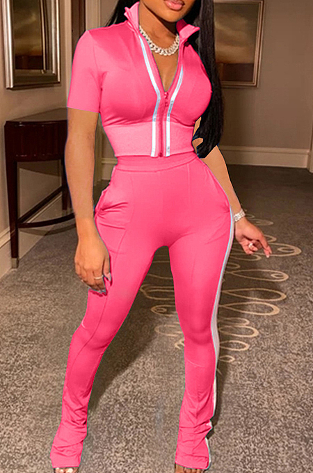 Euramerican Pure Color Spliced Sports Casual Sets ARM8285