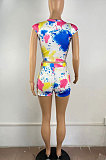 Printing Tie Dye Knotted Strap Shorts Sets TL6575
