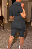 Euramercan Pure Color Sports Short Sleeve Shorts Two-Piece ARM8287