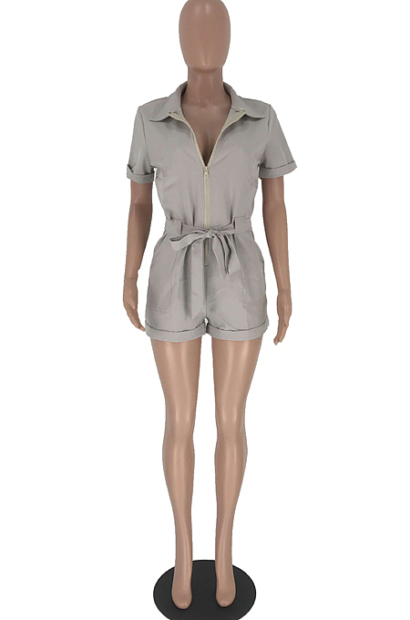 Fashion Casual Pocket Belt Pocket Jumpsuits HG5219