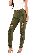 Fashion Stretch High Waist Cowboy Hole Tight Pants SMR2443