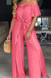 Loose Open Fork Pure Color Sexy Pants Sets AMM8034