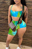 Fashion Sexy Print Sling Vest Shorts Two-Piece JH242