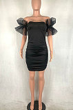 Pure Color Spliced Sexy Mini Dress R6303
