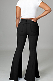 Summer Casual Water Washing Bind Cowboy Flared Pant E8596 