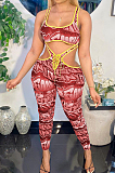Euramerican Fashion Streets Vest Letter Print Jumpsuits WM2412