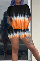 Fashion Contrast Color Positioning Print Tie Dye Two-Piece WM2428