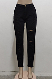 Fashion Stretch High Waist Cowboy Hole Tight Pants SMR2443