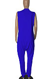 Pure Color Sleeveless Loose Casual Jumpsuits R6427