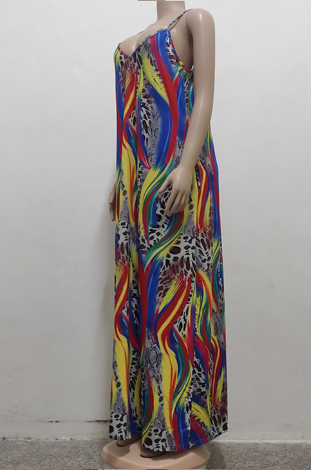 Euramerican Summer Fashion Loose V Neck Sling Dress SMR10201