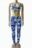 Euramerican Fashion Streets Vest Letter Print Jumpsuits WM2412