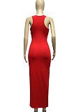 Deep V Neck Cultivate One's Morality Hole Hurnt Flower Sexy Long Dress Q829
