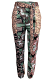 Fashion Casual Camouflage Leopard Grain Cargo Pants With A Belt LS6435