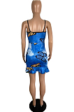 Sexy Cultivate One's Morality Butterfly Print Sling Dress LS6434