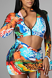 Euramerican Women Fashion Personality Print Four-Piece LS6442