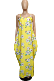 Fshion Digital Printing Irregularity Sling Dress LS6167