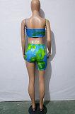 Fashion Sexy Print Sling Vest Shorts Two-Piece JH242
