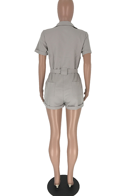 Fashion Casual Pocket Belt Pocket Jumpsuits HG5219