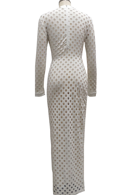 Fashion Stretch Jacquard Knitting Long Dress SMR10090