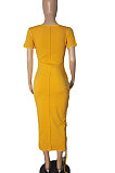 Sexy Bind Pure Color Midi Dress R6428