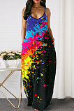 Euramerican Fashion Loose V Neck Sling Dress SMR10233