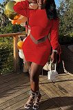 Pure Color Sexy Tops Skirts Sets R6435
