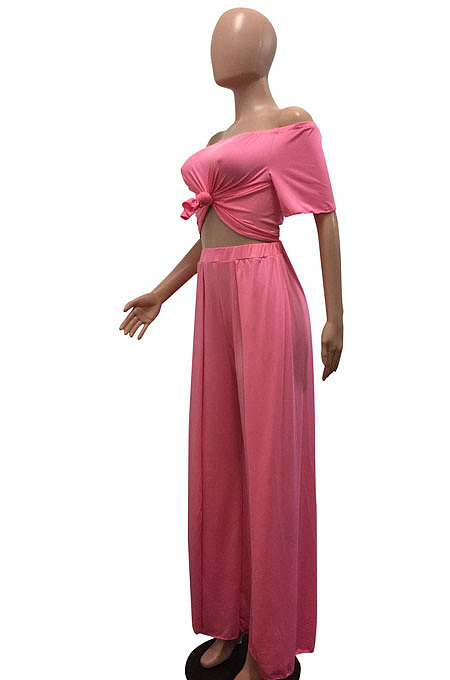 Loose Open Fork Pure Color Sexy Pants Sets AMM8034