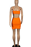 Condole Belt Dew Waist Package Buttocks Pure Color Mini Dress CY1328