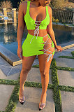 Women Bind Hollow Out Dew Waist Sleeveless Package Buttocks Mini Dress CY1329