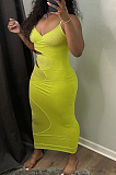 Fashion Sexy Pure Color Sling Tight Dress H1639