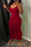 Fashion Sexy Pure Color Sling Tight Dress H1639