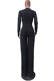 Euramerican Pure Color Casual Fold Long Sleeve Loose Pants Sets TRS1149