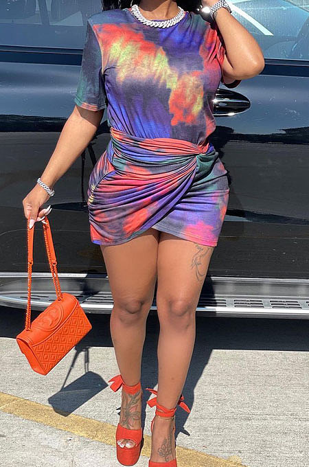 Tie Dye Printing Multi Skirts Two-Pieces DY6973